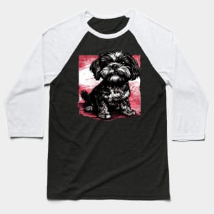Retro Art Shih Tzu Dog Lover Baseball T-Shirt